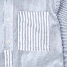 Stripe Cut & Sew Shirt in Navy