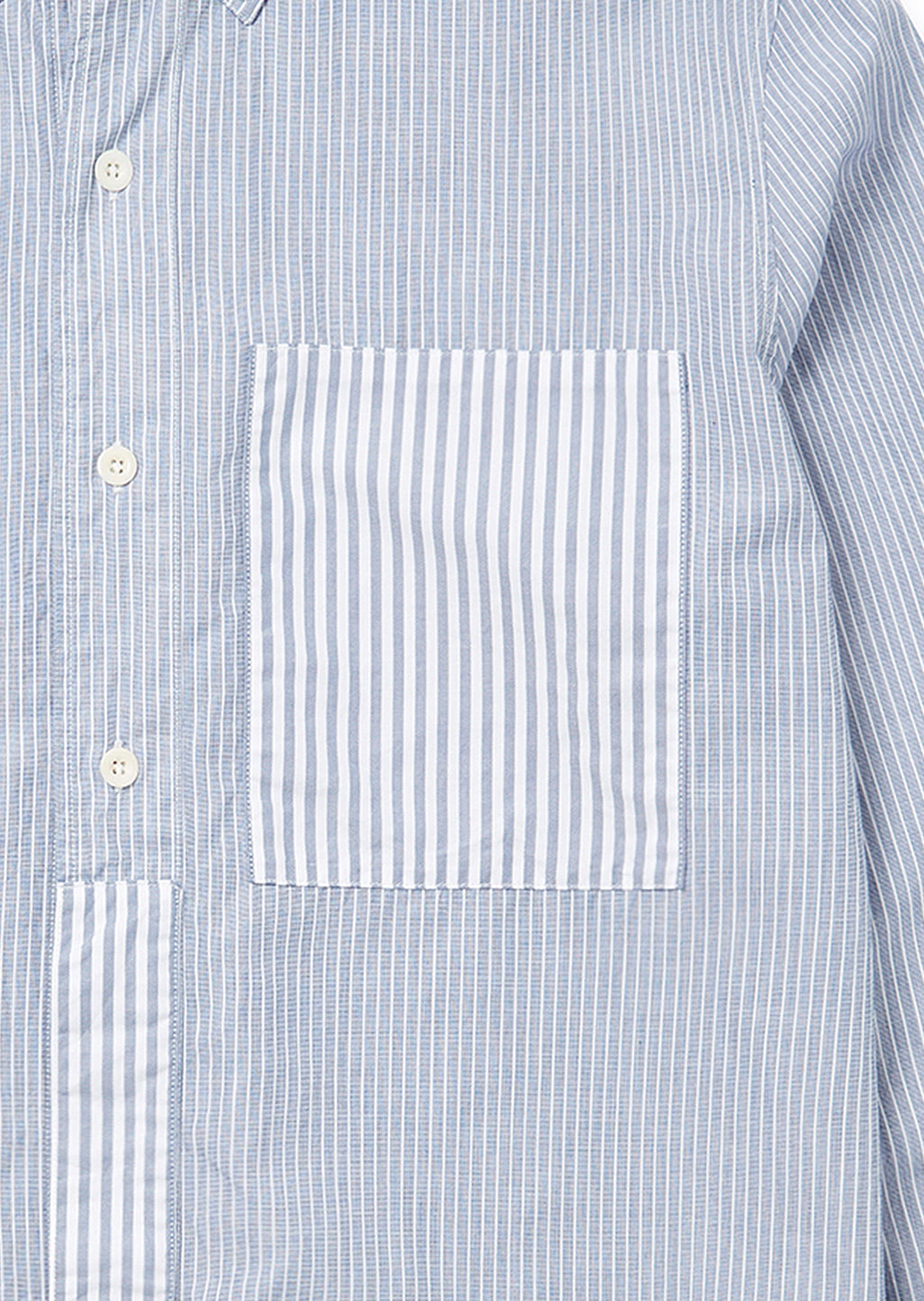 Stripe Cut & Sew Shirt in Navy