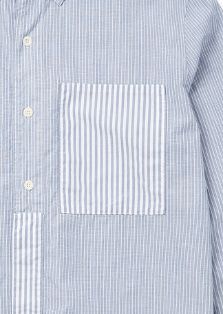 Stripe Cut & Sew Shirt in Navy – albam Clothing
