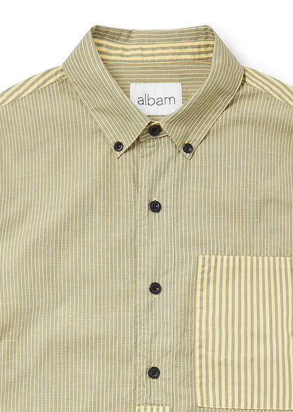 Stripe Cut & Sew Shirt in Yellow